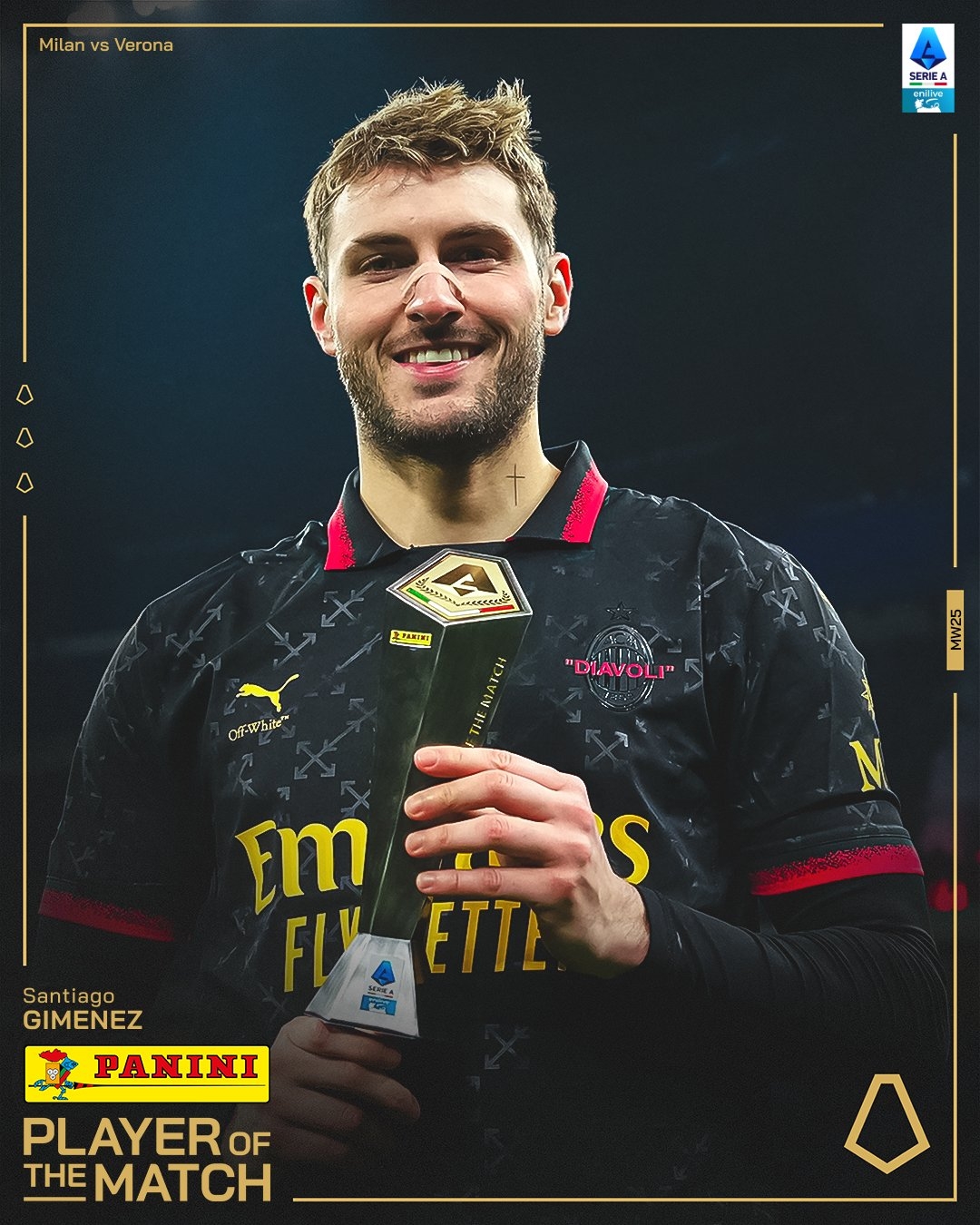  攻入制勝球！S-希門(mén)尼斯當(dāng)選米蘭vs維羅納全場(chǎng)最佳球員